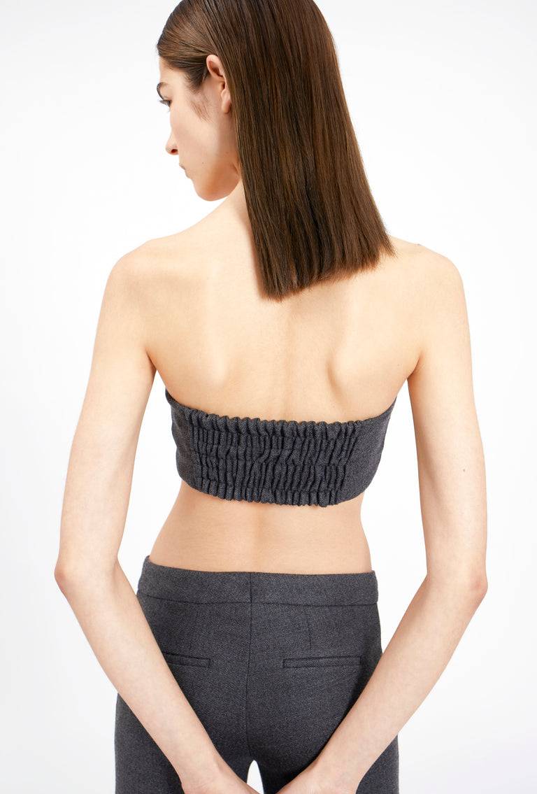 Odeeh Savile Row Wool Pique Top, Charcoal