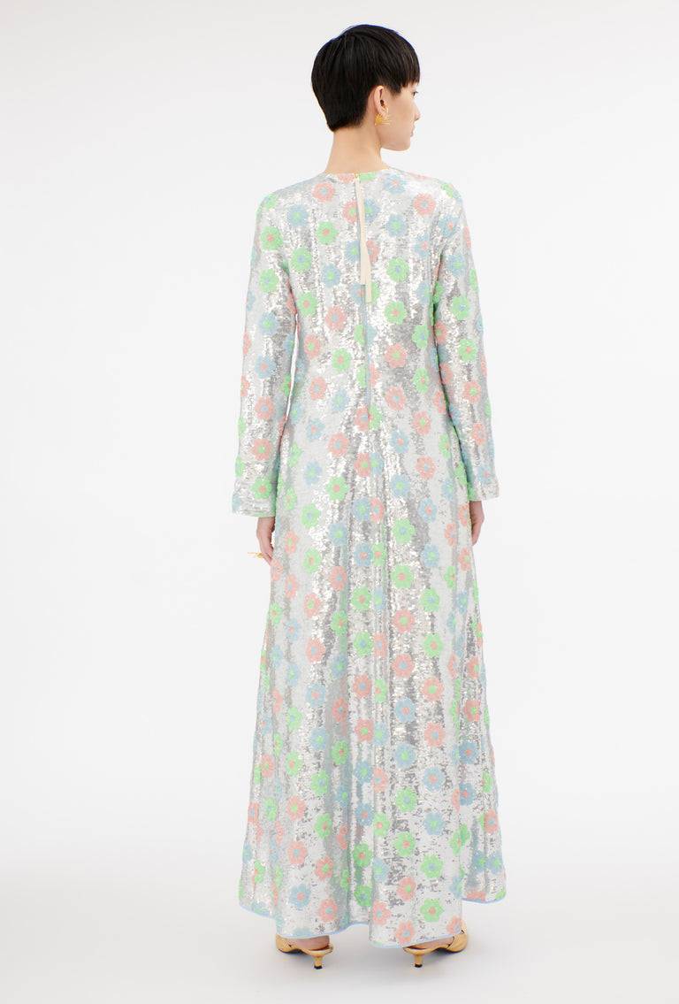 Odeeh Sequins Daisies Kleid, Silver