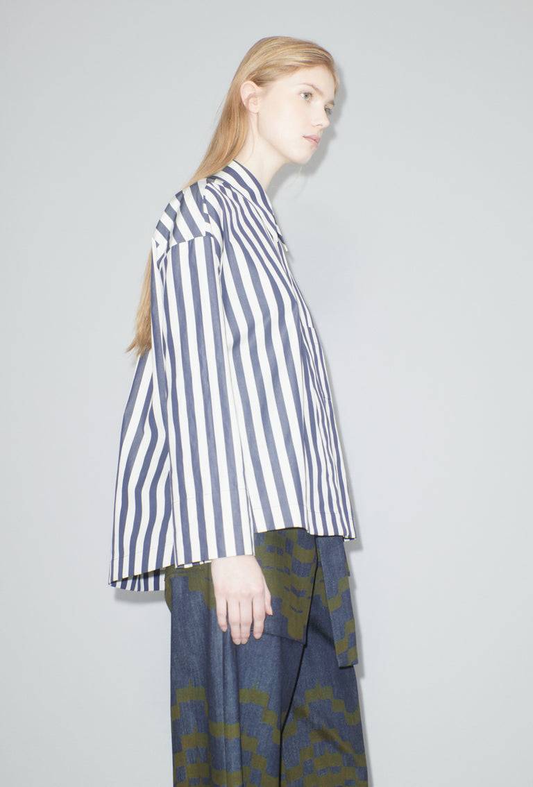 Odeeh Shirt Stripe Bluse, Navy White