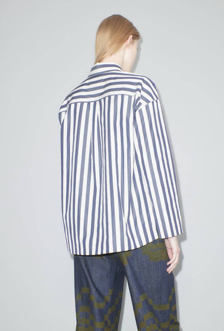 Odeeh Shirt Stripe Bluse, Navy White