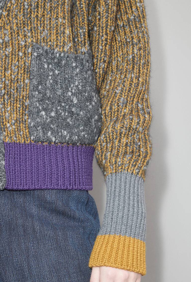 Odeeh Slub Tweed Cardigan, Olive Brown