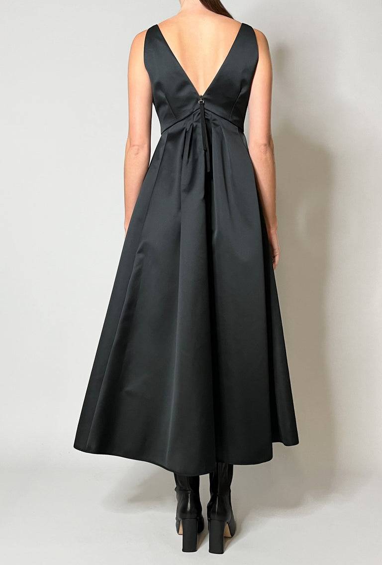 Odeeh Solid Duchesse Kleid, Jet Black