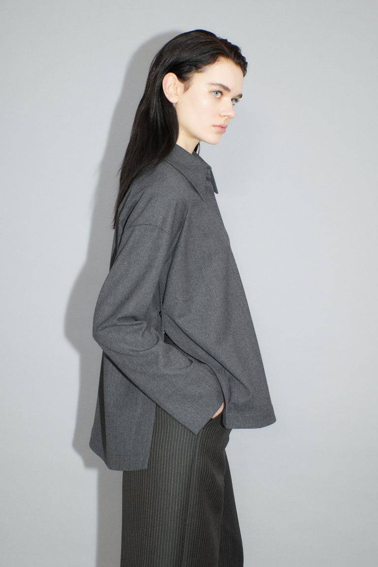 Odeeh Stretch Flannel Bluse, Granite