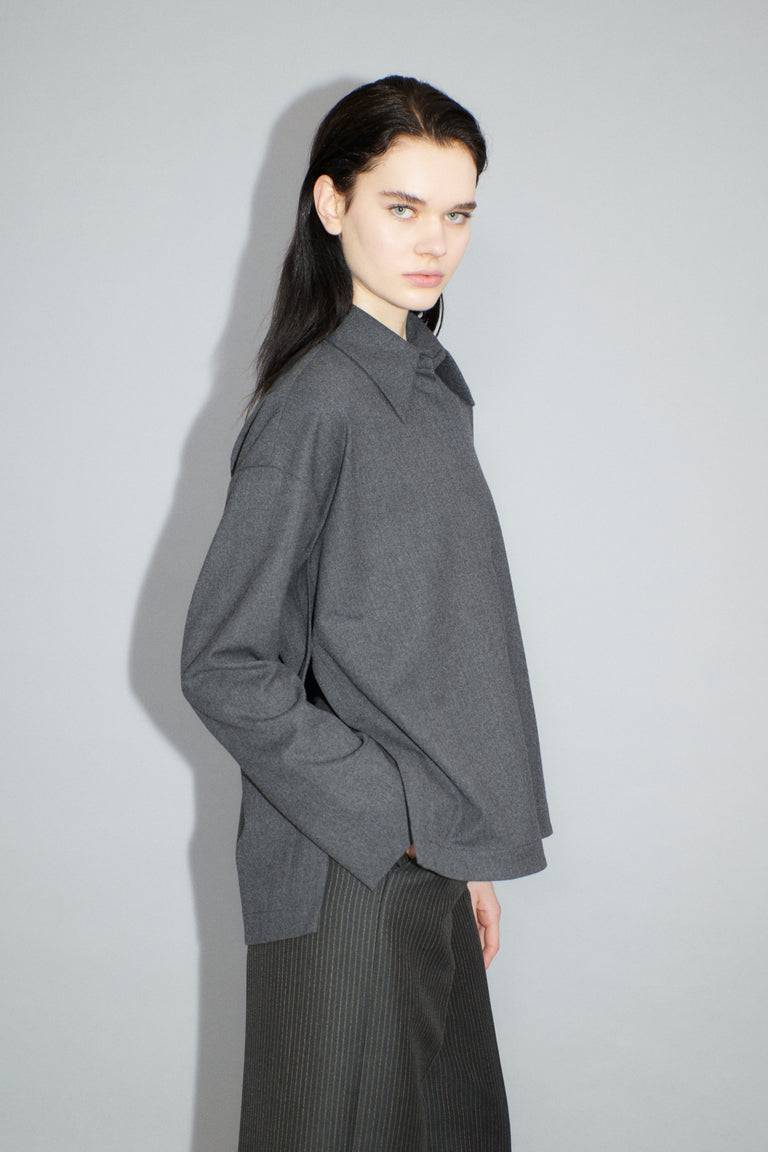 Odeeh Stretch Flannel Bluse, Granite