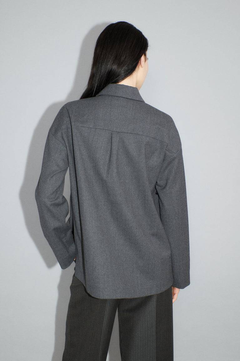 Odeeh Stretch Flannel Bluse, Granite