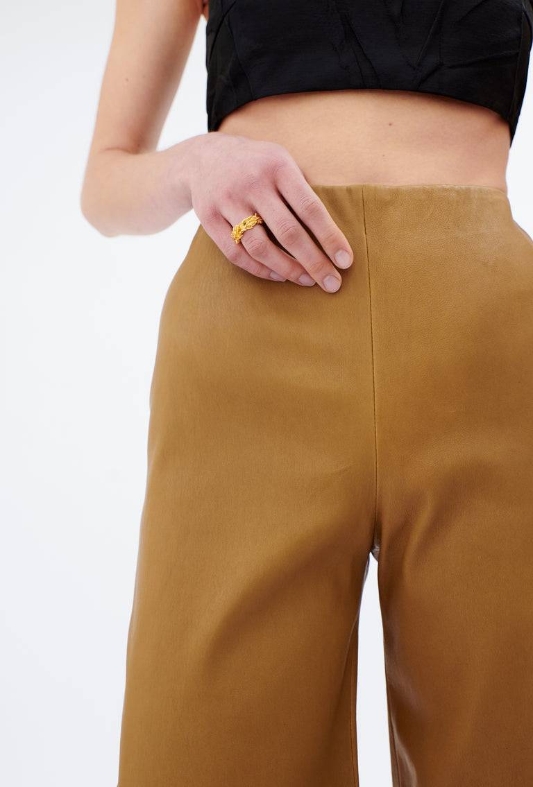 Odeeh Stretch Lamb Nappa Hose, Tiger's Eye