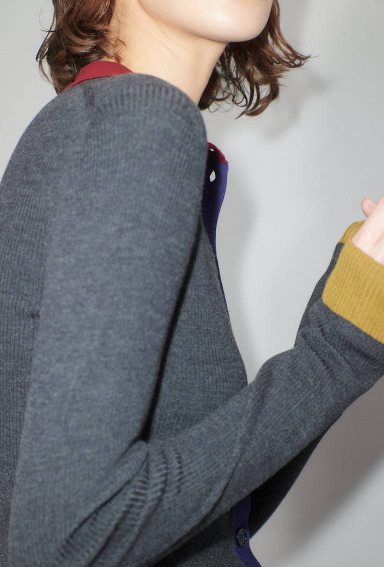 Odeeh Stretch Merino Cardigan, Charcoal