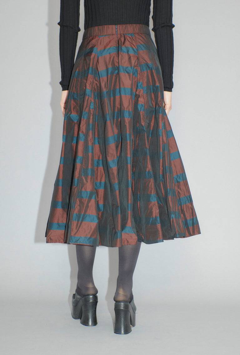 Odeeh Striped Taffeta Rock, Burgundy
