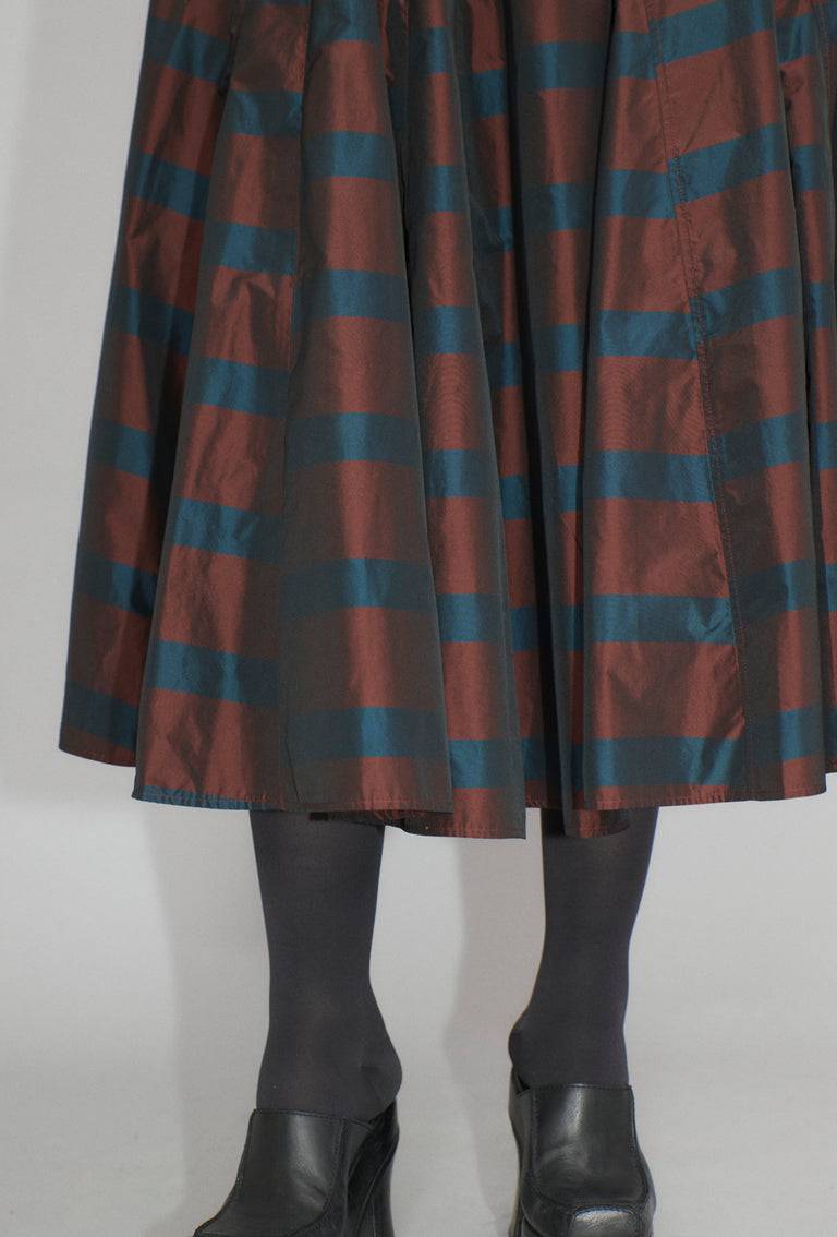 Odeeh Striped Taffeta Rock, Burgundy