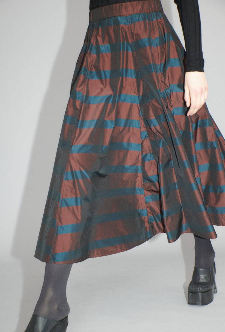 Odeeh Striped Taffeta Rock, Burgundy