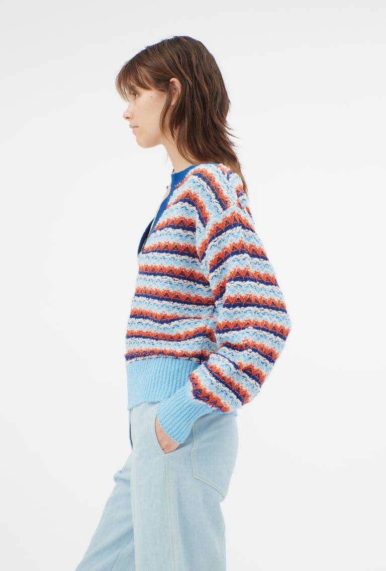 Odeeh Structured Lines Pullover, Himmelblau