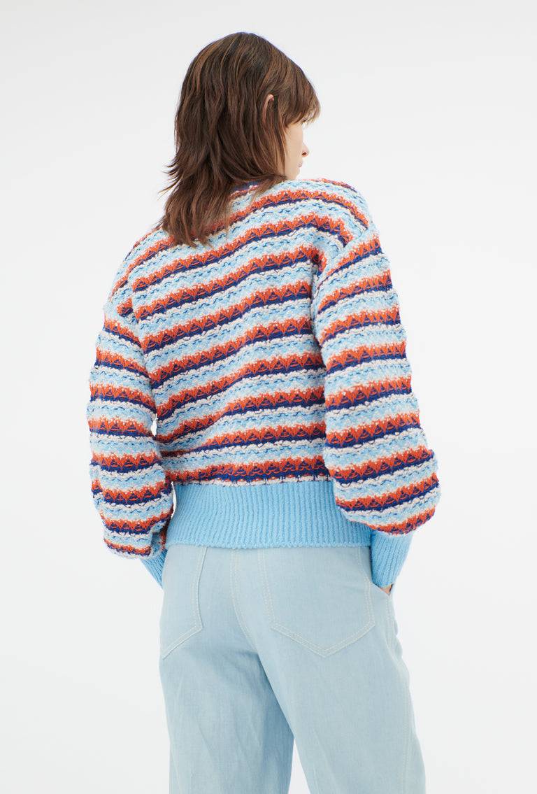 Odeeh Structured Lines Pullover, Himmelblau