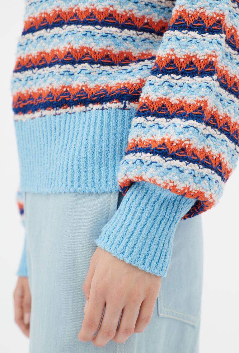 Odeeh Structured Lines Pullover, Himmelblau