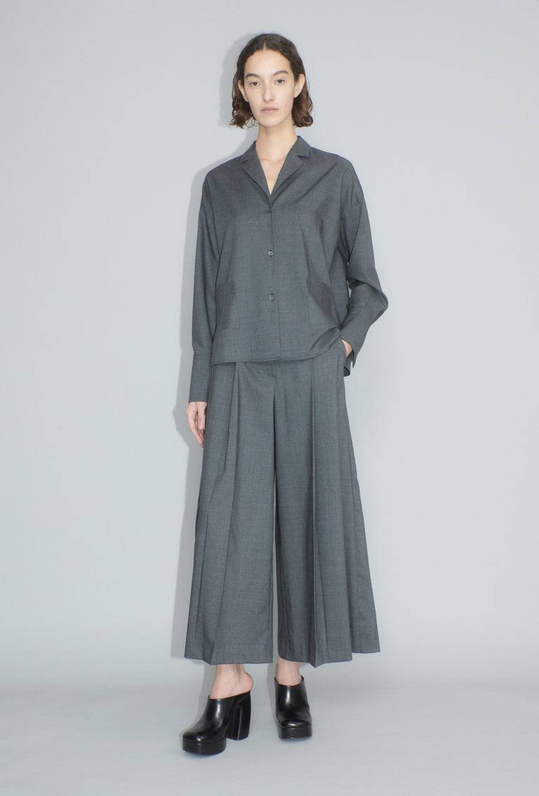 Odeeh Super Light Wool Bluse, Charcoal