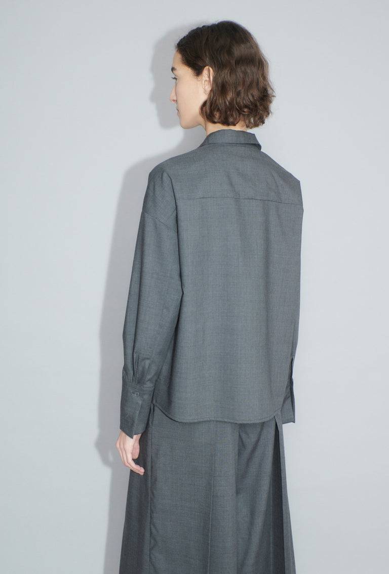 Odeeh Super Light Wool Bluse, Charcoal