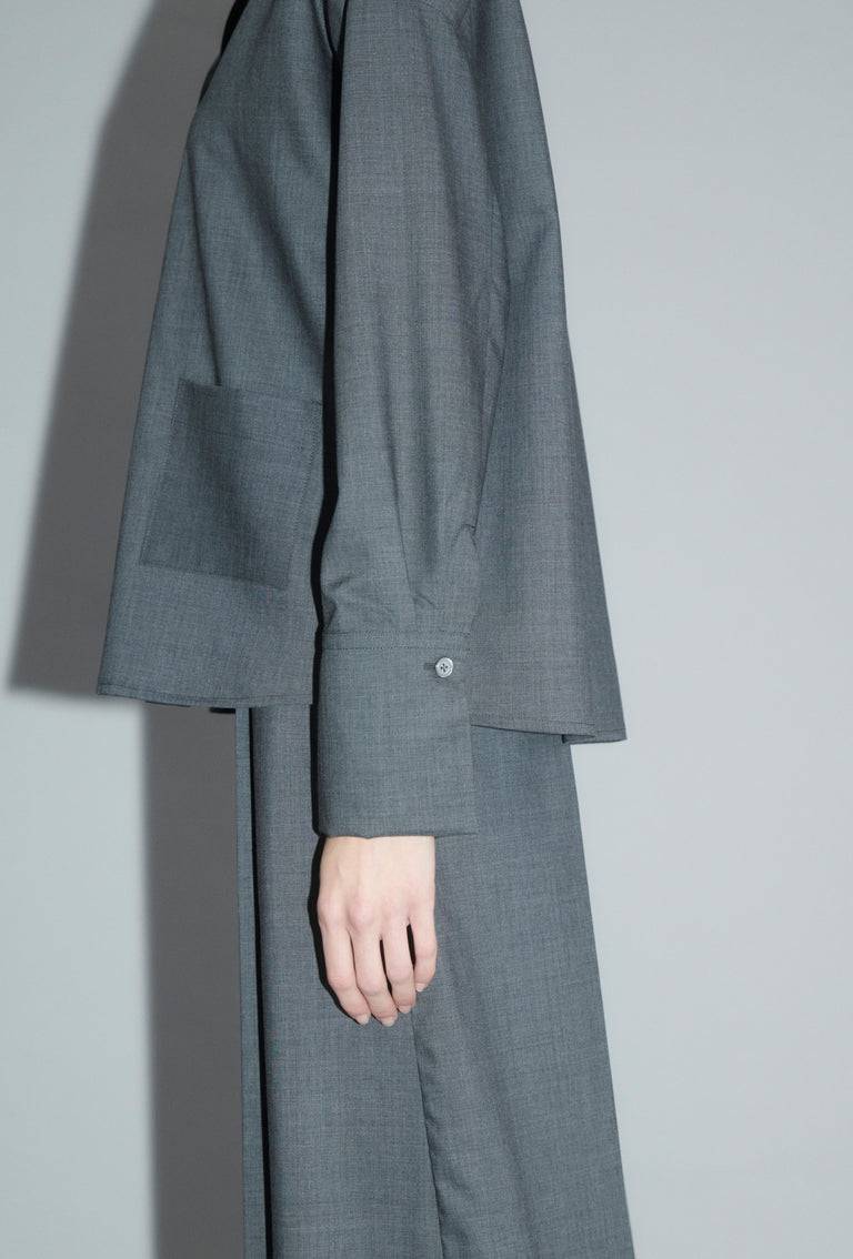 Odeeh Super Light Wool Bluse, Charcoal