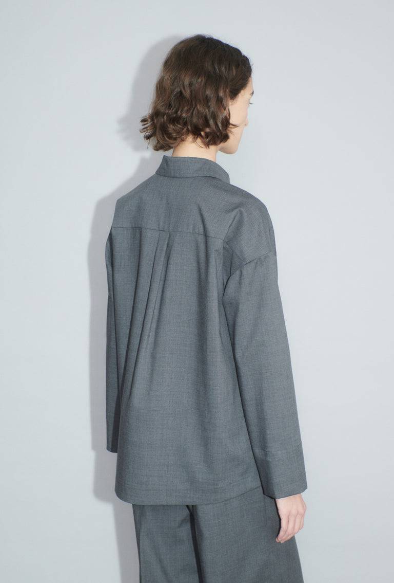 Odeeh Super Light Wool Bluse, Charcoal