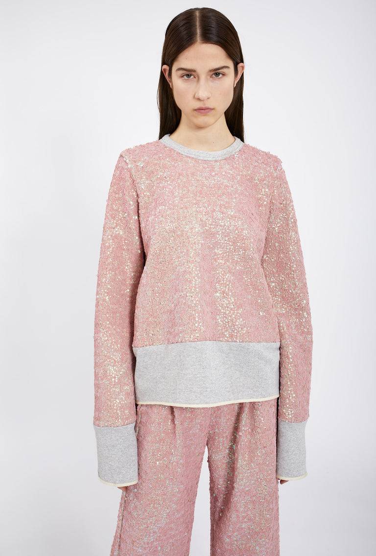 Odeeh Terry Sequins Shirt, Rosé