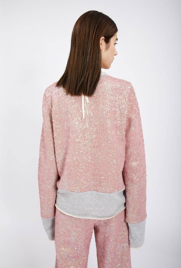 Odeeh Terry Sequins Shirt, Rosé