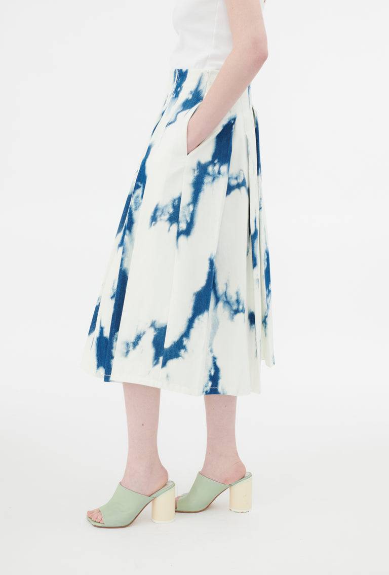 Odeeh Tie Dye Denim "Made In Italy" Rock, Blue White