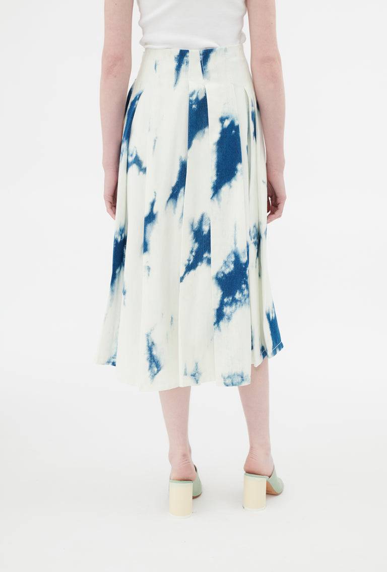 Odeeh Tie Dye Denim "Made In Italy" Rock, Blue White