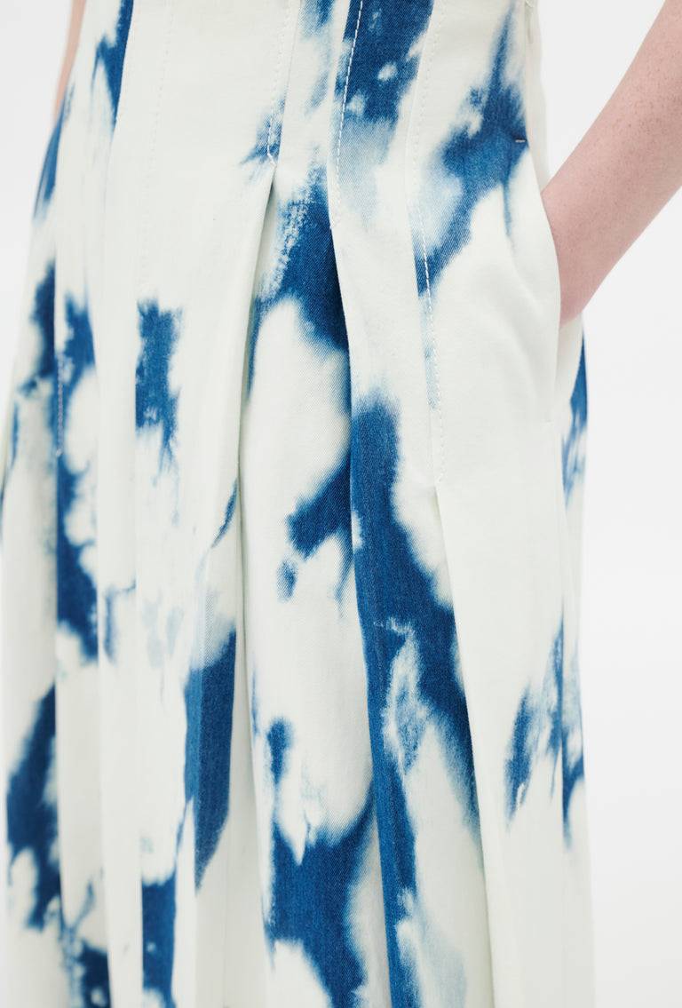 Odeeh Tie Dye Denim "Made In Italy" Rock, Blue White