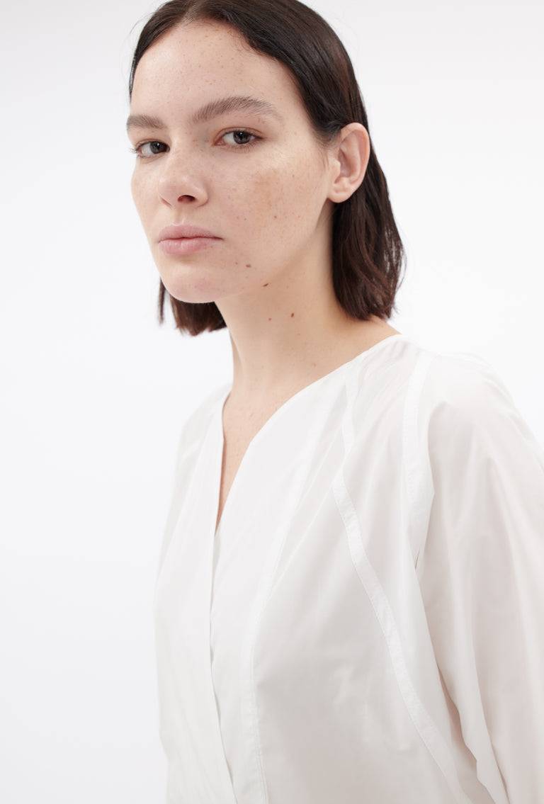 Odeeh Ultra Light Taffeta Bluse, White