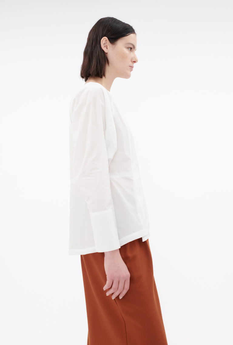 Odeeh Ultra Light Taffeta Bluse, White