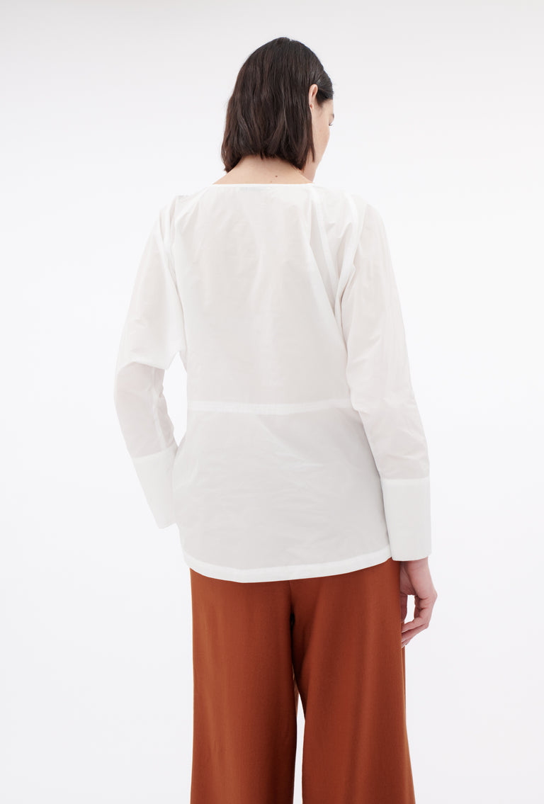 Odeeh Ultra Light Taffeta Bluse, White