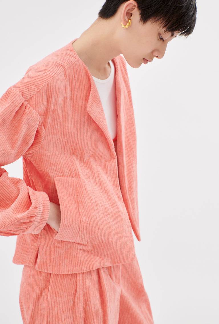 Odeeh Washed Corduroy Jacke, Flamingo