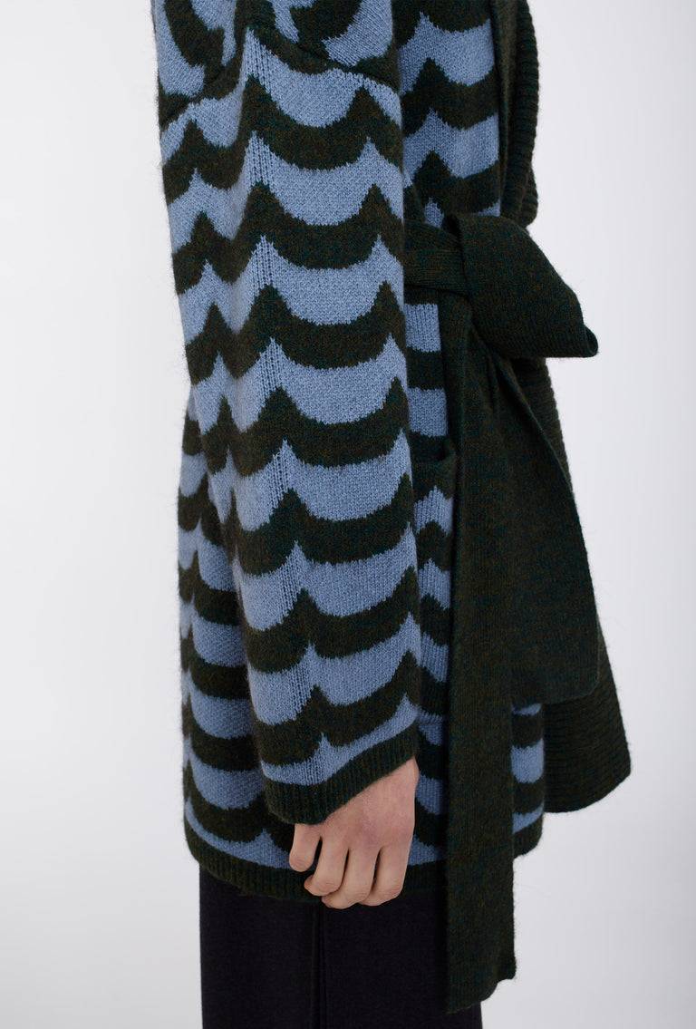 Odeeh Waves Cardigan, Mermaid Green