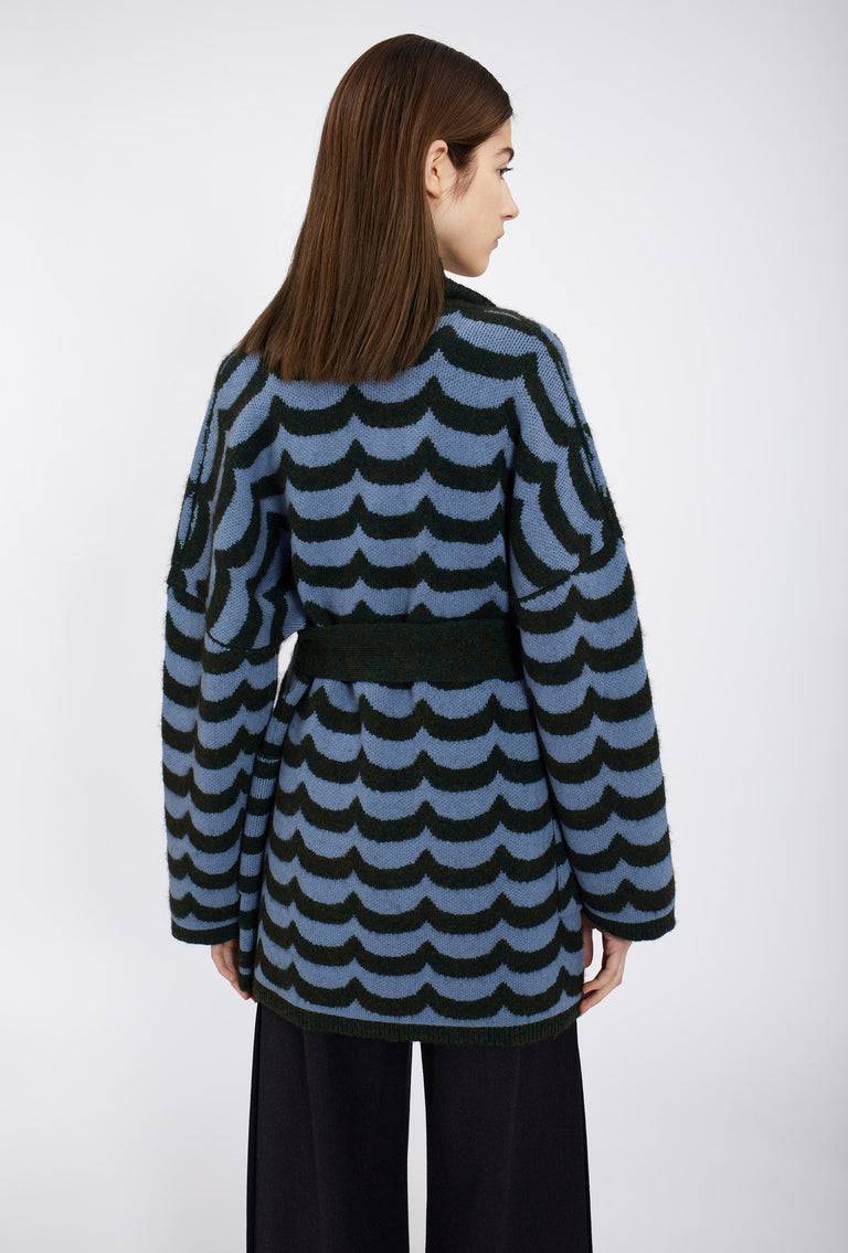 Odeeh Waves Cardigan, Mermaid Green