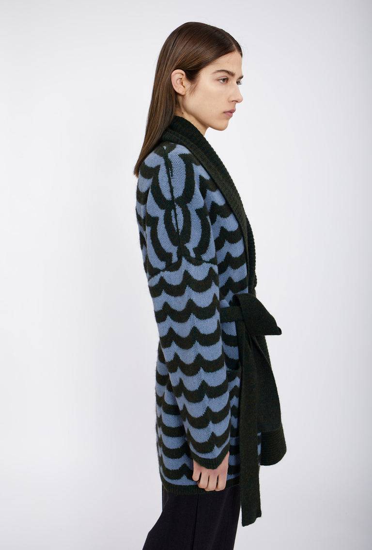 Odeeh Waves Cardigan, Mermaid Green