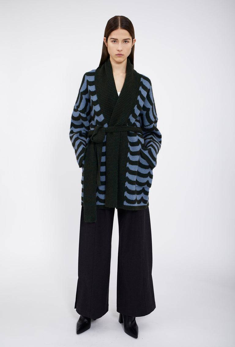 Odeeh Waves Cardigan, Mermaid Green