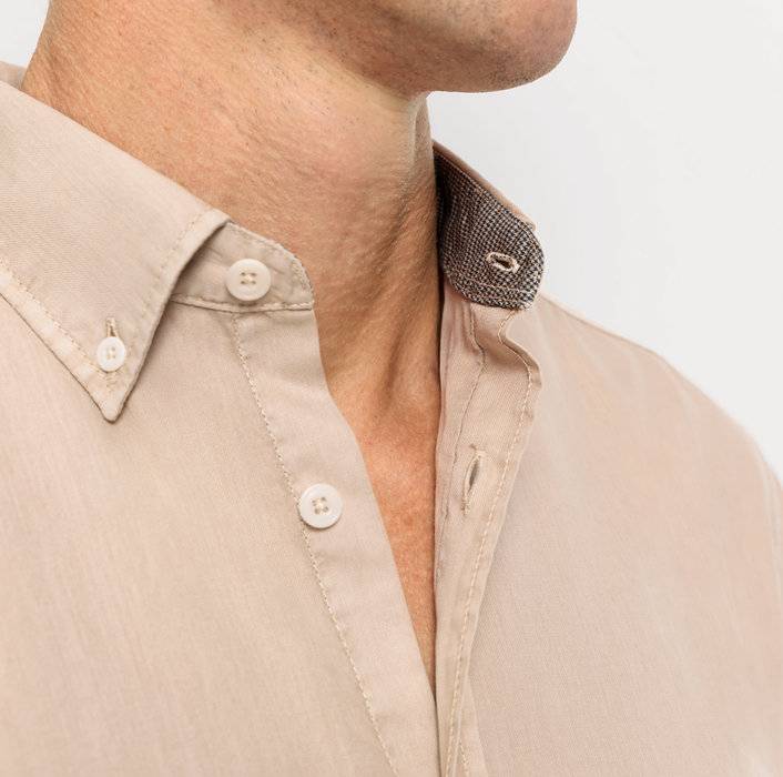 Oblymp Casual, Freizeithemd, Regular Fit, Button-down, Beige