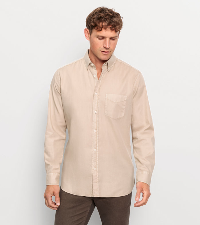 Oblymp Casual, Freizeithemd, regular fit, Button-down, Beige