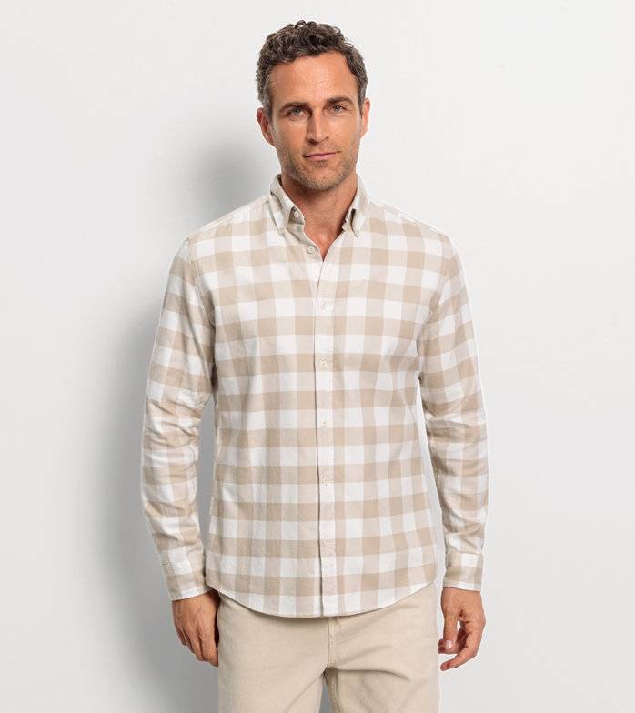 Oblymp Casual, Freizeithemd, regular fit, Button-down, Beige