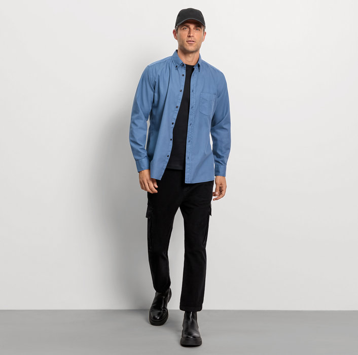Oblymp Casual, Freizeithemd, Regular Fit, Button-down, Marine