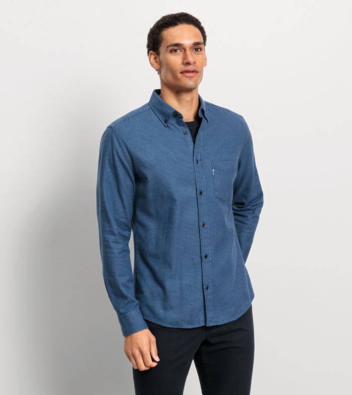 Oblymp Casual, Freizeithemd, regular fit, Button-down, Marine