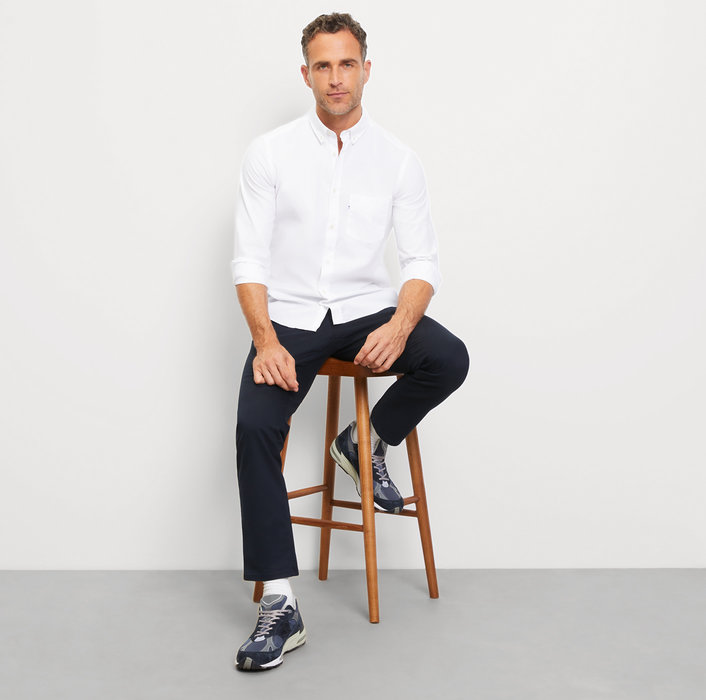 Oblymp Casual, Freizeithemd, Regular Fit, Button-down, Weiß