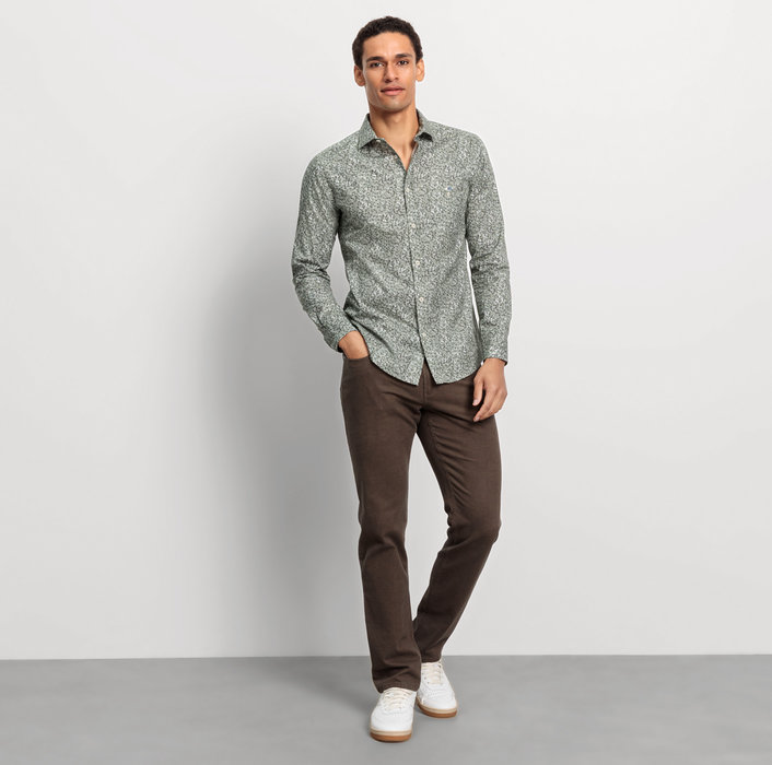 Oblymp Casual, Freizeithemd, Regular Fit, Kent, Grau-Grün