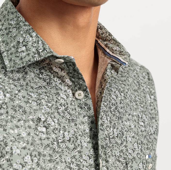 Oblymp Casual, Freizeithemd, Regular Fit, Kent, Grau-Grün