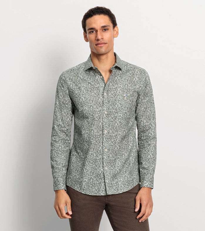 Oblymp Casual, Freizeithemd, regular fit, Kent, Grau-Grün