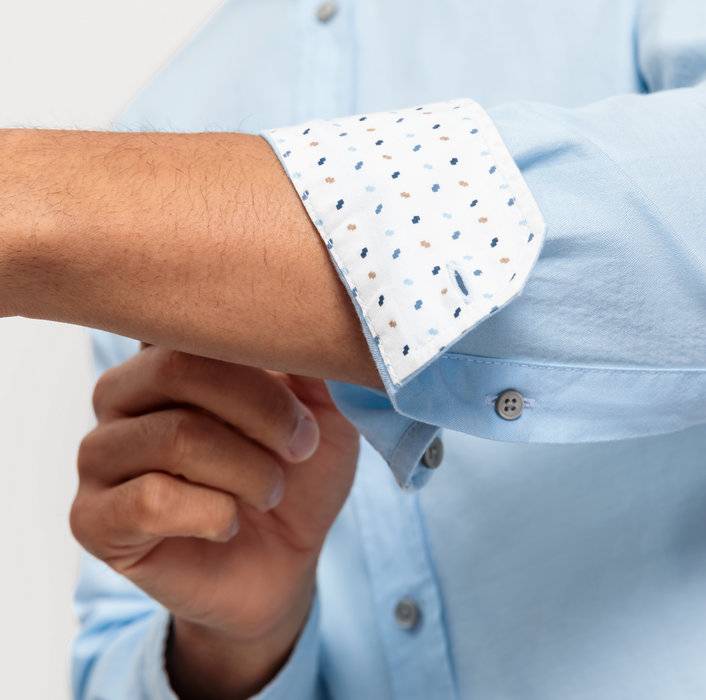 Oblymp Casual, Freizeithemd, Regular Fit, Stehkragen, Bleu