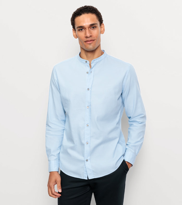 Oblymp Casual, Freizeithemd, regular fit, Stehkragen, Bleu