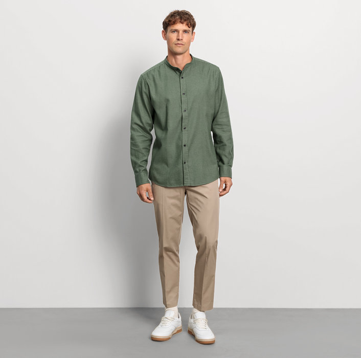 Oblymp Casual, Freizeithemd, Regular Fit, Stehkragen, Oliv
