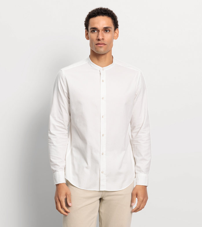 Oblymp Casual, Freizeithemd, regular fit, Stehkragen, Weiß