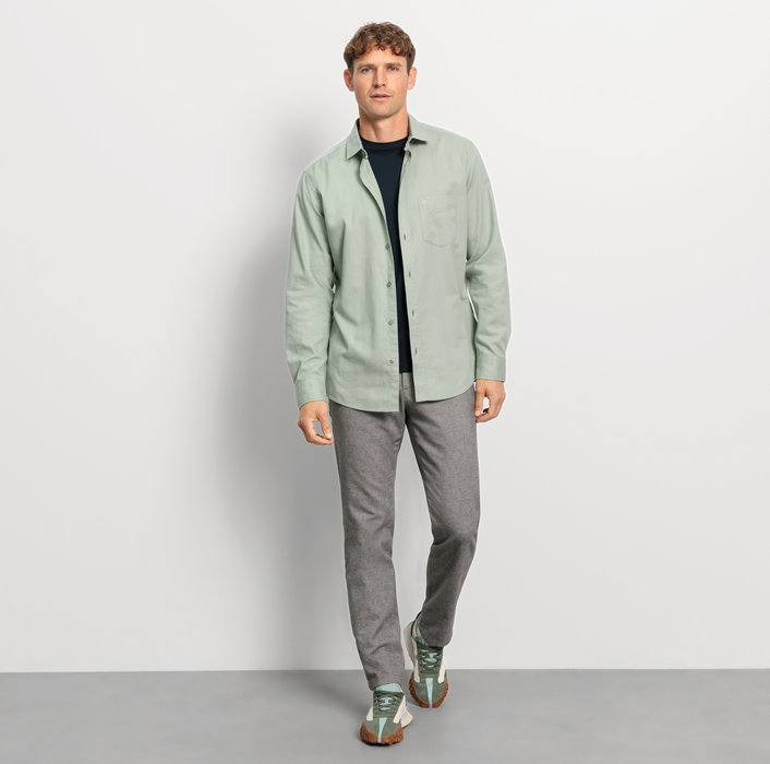 Oblymp CasualFreizeithemd, Regular Fit, Kent, Grau-Grün