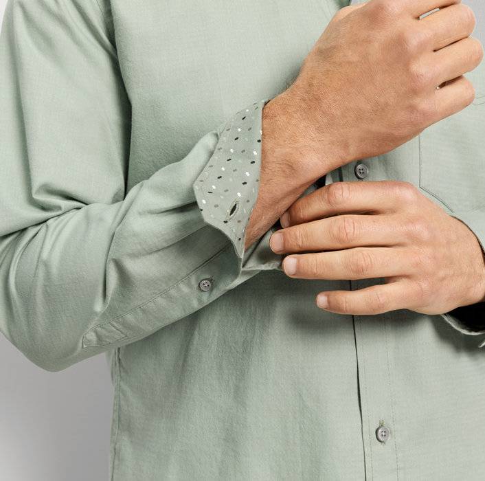 Oblymp CasualFreizeithemd, Regular Fit, Kent, Grau-Grün