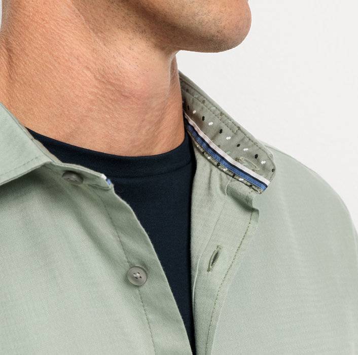 Oblymp CasualFreizeithemd, Regular Fit, Kent, Grau-Grün